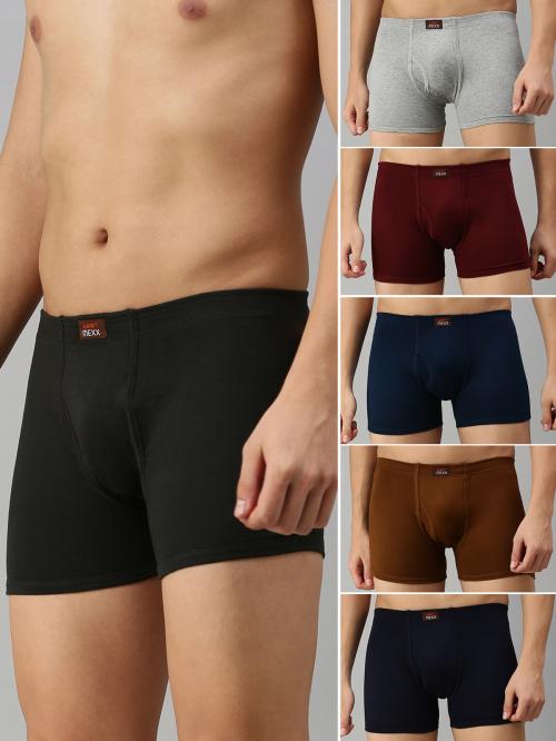 Lux Cozi Mexx Men's Assorted Solid Cotton Pack of 6 Drawers