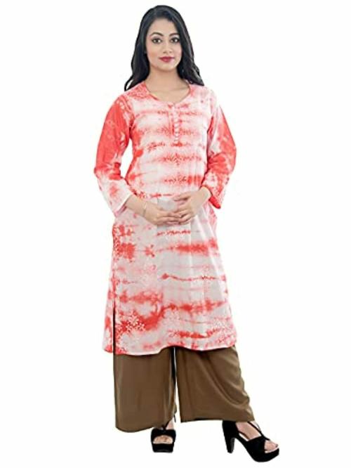 Thread Fiesta Women Red Pure Cotton Lucknowi Chikankari Kurta - M