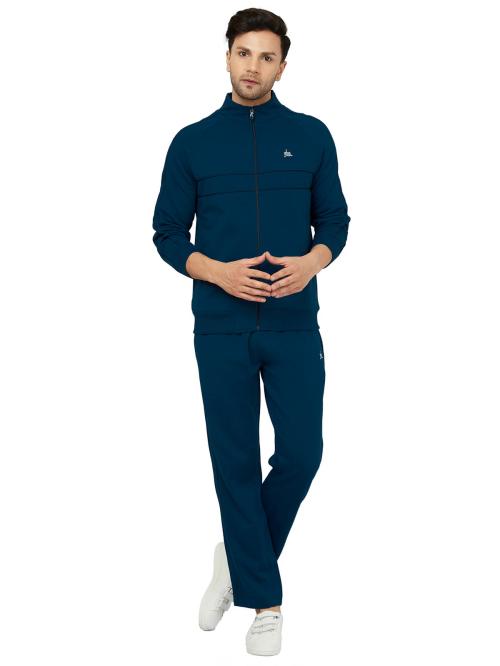 YHA Men Winter Track Suit Cotton Fleece High Neck Teal