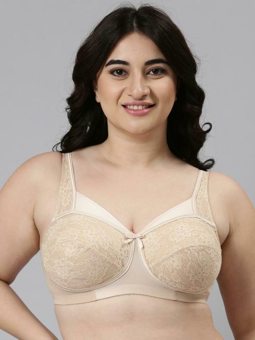 Enamor FB06 Full Support Classic Lace Lift Bra for Women- Full Coverage, Non Padded and Wirefree