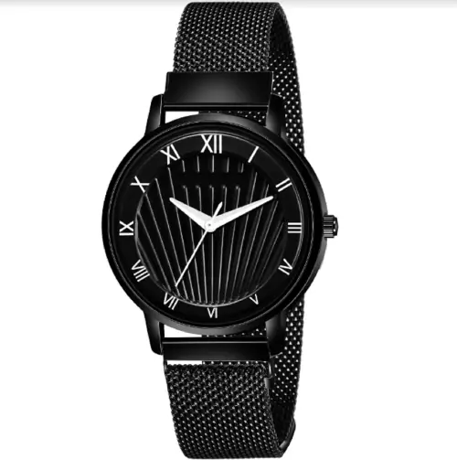 ILOZ New Black Roman Dial Luxury Mesh Magnet Buckle Branded Watches For women Fashion Mysterious Lady Analog Watch - For Girls