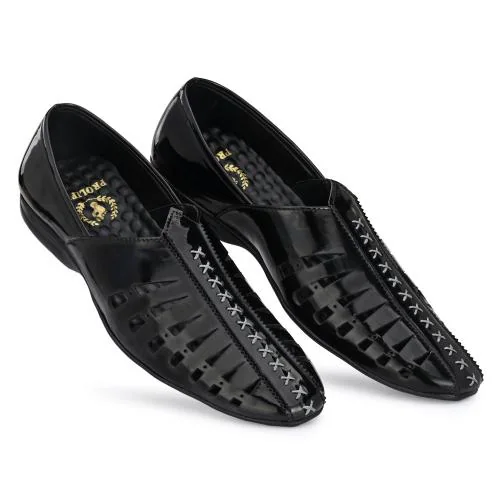 Prolific Men's Ethnic Jutti Mojari & Party Shoes Black