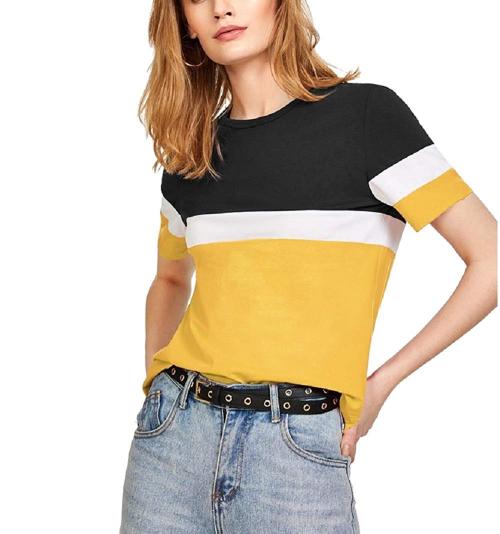 Popster Black Solid Cotton Round Neck Regular Fit Half Sleeve Womens T-shirt Womens T-Shirt l women tshirt l tshirt for women