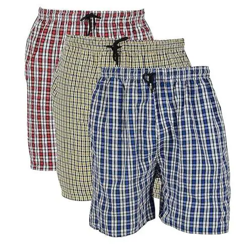 AWALA FASHION Men's Cotton Checkered Printed Boxers, Shorts, Multicolor Pack-of -3