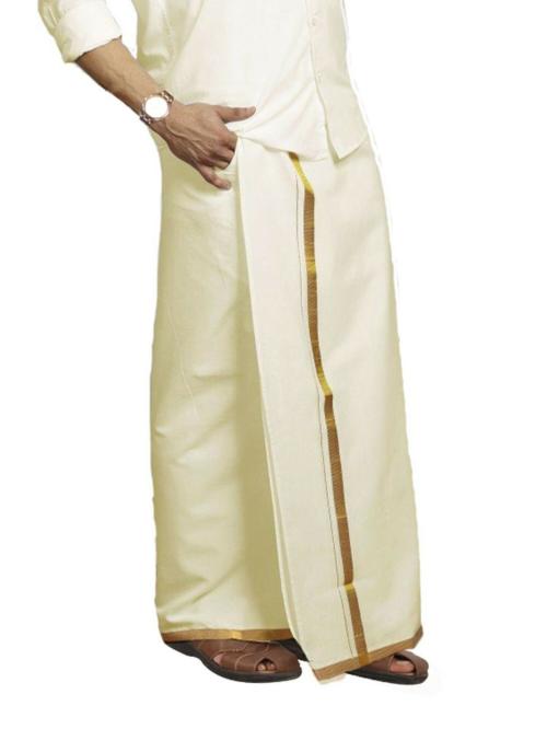 PRAKASAM COTTON Cotton Men Cream Dhotis & Mundus
