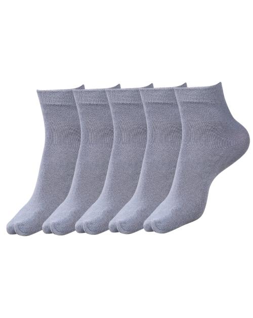Dollar Unisex Full Length Plain Cotton School Socks For Kids Grey