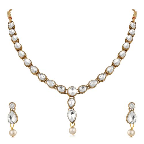 Buy Stefan Traditional Jewellery Kundan and Artificial Pearl Necklace