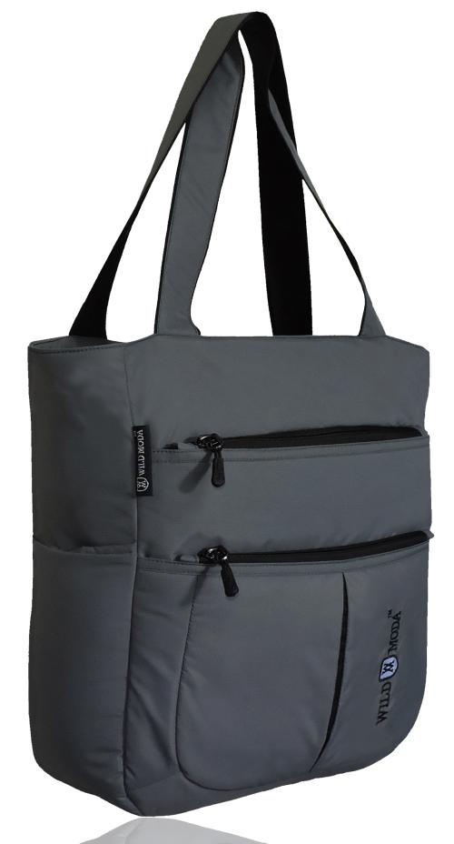 WILD MODA Kareena Women's Multipurpose Shoulder and Tote Bag (Grey)