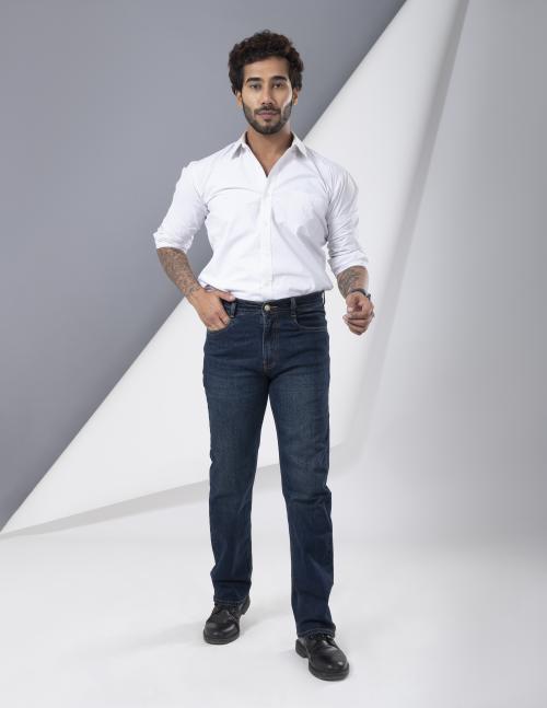 FORGIVE Boot Cut Style Men's/Boys Denim Jeans | Perfect for Casual Wear (Mid Blue-30)