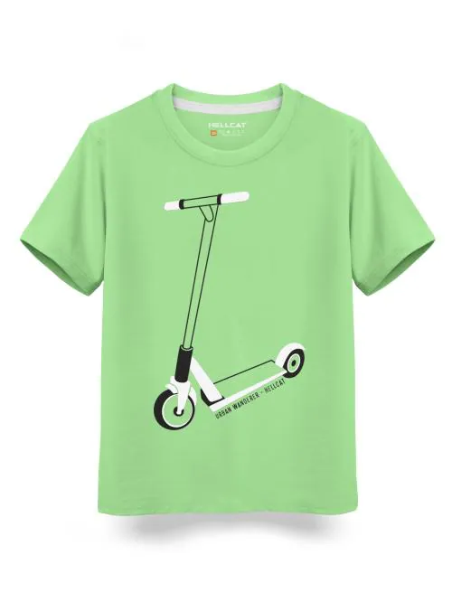 HELLCAT Trendy Pista Green Graphic Printed Typo Graphic Cotton Blend Crew Neck / Round Neck Half Sleeve T-shirt for Boys | Non Returnable