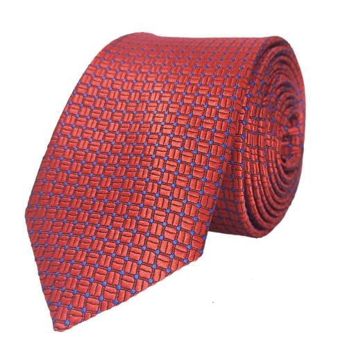 Exotique Italian Style Red Multi Microfiber Neck tie  For Men (MT0004RD)