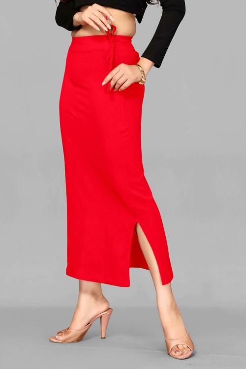 WOO THING Saree Shapewear,Petticoat,Skirts for Women, Cotton Blended Shape Wear for Saree-RED-XL