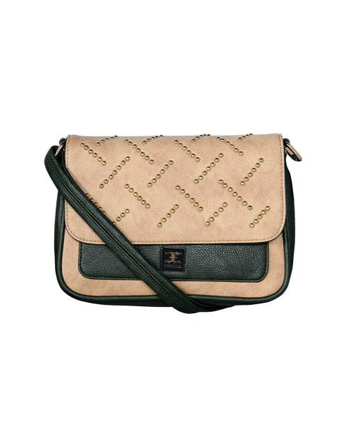 ESBEDA Green Color solid Ball stud Sling Bag For Women