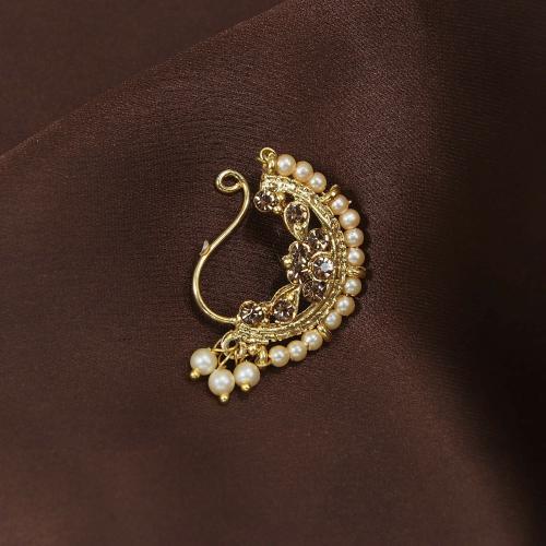 Bollywood Designer 18K Traditional Nose Rings Goldplated Nath Wedding Jewellery 