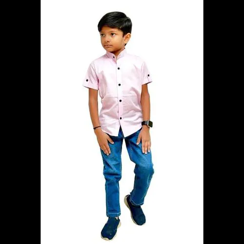 Suprasanna Gallery ERA Boy's Cotton Regular Fit Solid Plain Shirt