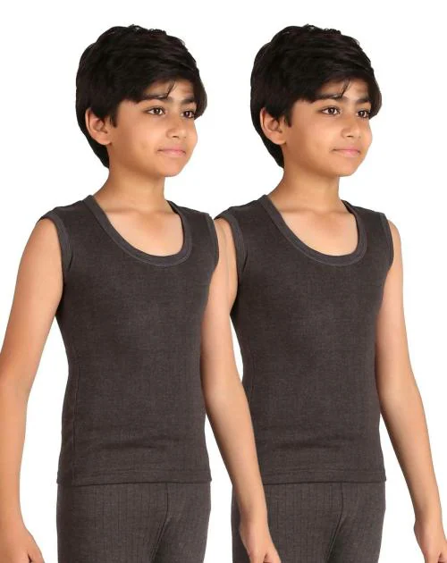 Inner Element Kid's Round Neck Sleeveless Premium Thermal Top for Boys and Girls