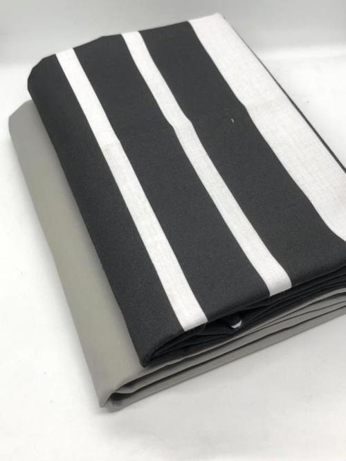 Wele Derbiese Men Black, White Striped Polyester Unstitched Shirt Fabric