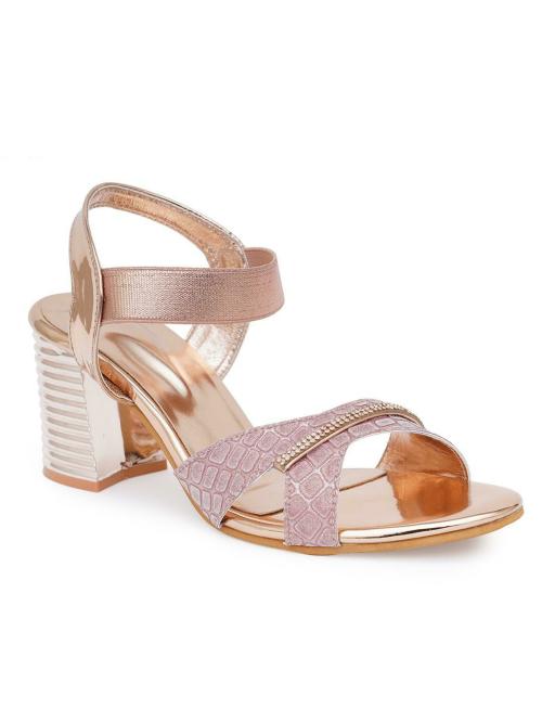 Stepee Stylish Fancy Trendy and Comfortable Pink Heel Sandals for Women & Girls - Wedges | Heeled | Sandals | Block heel | Casual | Formal