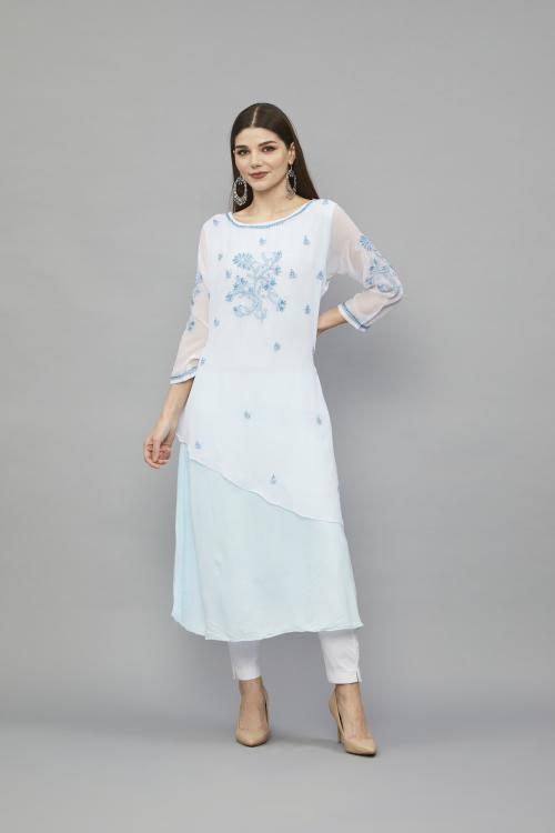 Lakhnavi Kurti Designs Ethnava Women’s Georgette Kurti
