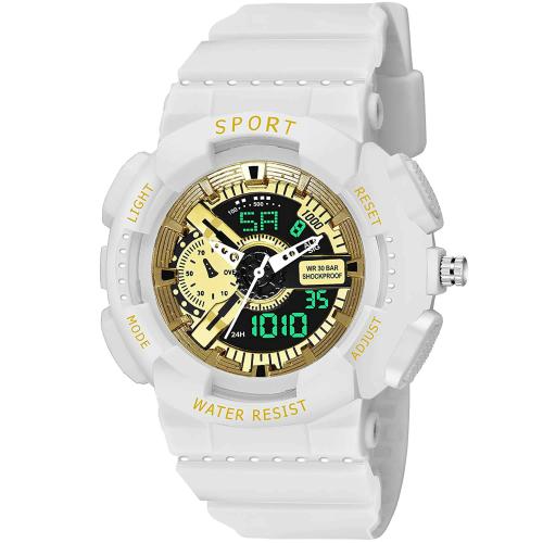 Swadesi Stuff Digital White Dial Sports Watch - ANADIGI WHITE (Boys)