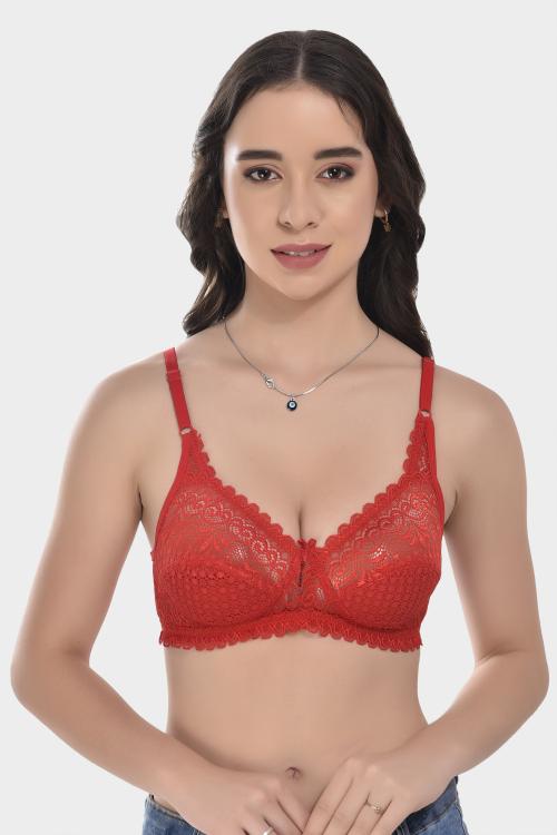 Lady Soft Red Lace Bra