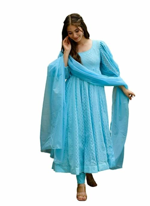 MYARANA COUTURE Women's Georgette Designer A-Line Regular Square Neck Kurta Suit Set