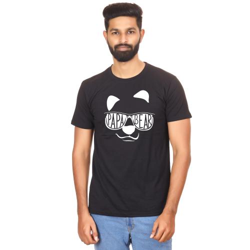 HUMUS Men papa bear regular fit tshirt Black