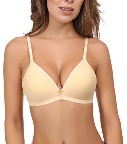 Eve's Beauty Women Beige 40B Cotton Padded Bra (40B)