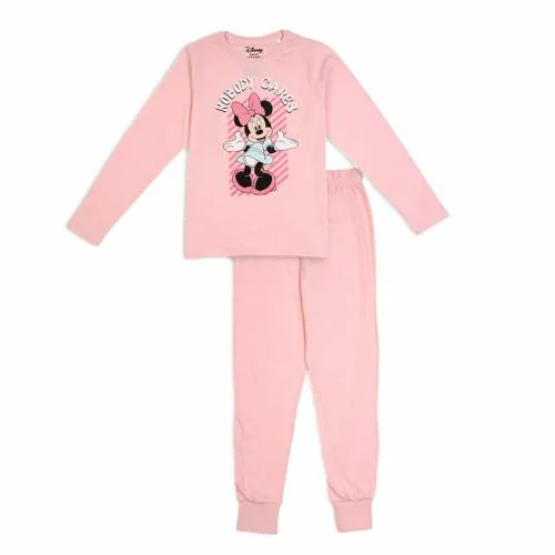 Nap Chief Girl's Regular Fit Minnie Mouse Pink Night Suit - (DS2056Y_Pink_2-3 Years)
