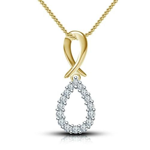 Lilu Jewels 14 Yellow Gold Plated 925 Sterling Silver Cubic Zirconia Infinity Drop Pendant Necklace with 18 inch Chain for Women and Girls