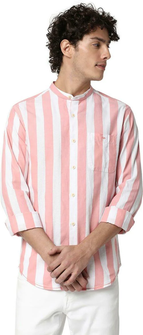 Mufti Pastel Pink & White Awning Stripe Shirt