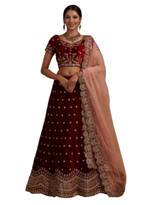 pelton banglory Satin Embroidery Work Lehenga Choli with blouse and net duppata with Embroidery lace