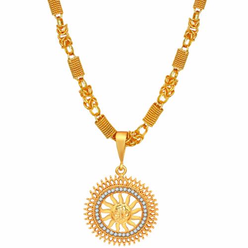 Buy Fashion Frill Stylish Mens Jewellery Golden Chain For Men AD Sun