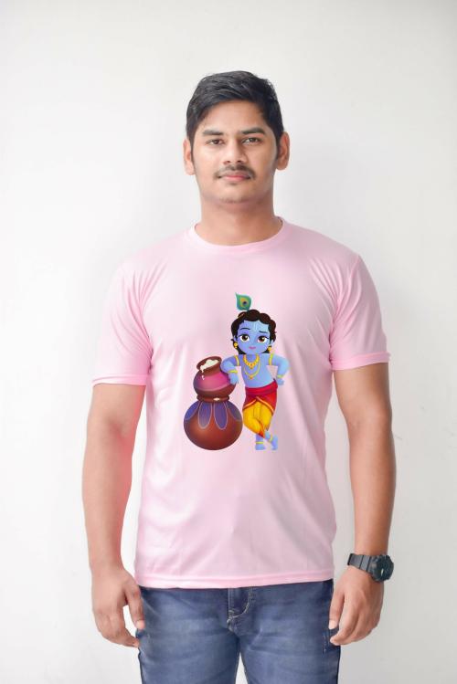 Estaban Men Multicolor Makhan Chor Printed Polyester T-Shirt (L)