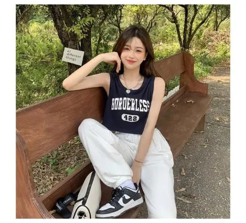 RCF Summer Crop Top For Women Fashionable Round Neck Korean Style Tops for Women & Girls - Black(XS)