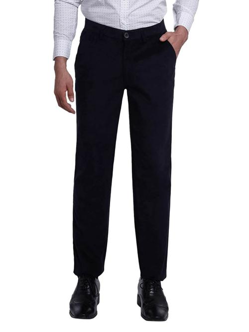 Rhysley Men Navy Blue Corduroy Pant - 28