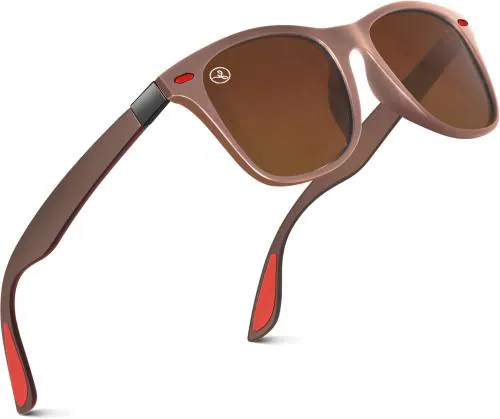 Singco India UV Protection, Polarized Wayfarer, Retro Square Sunglasses For Men & Women (Brown)