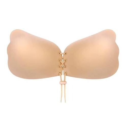 DJ FINDER Sticky Push Up Adhesive Invisible Backless Bra Magic Nipple Covers Strapless Bra -1 Pairs ( Beige)