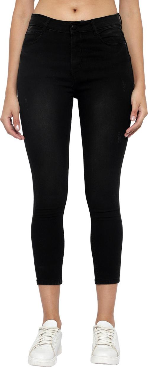 Gods Club Women Black Polycotton Skinny Jeans - 30