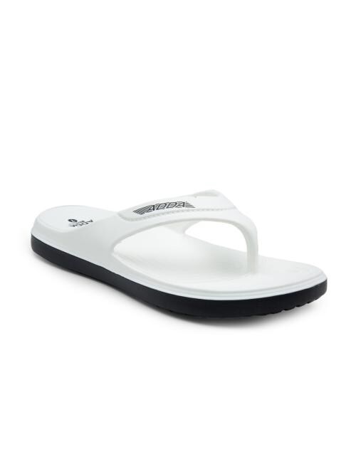 ADDA 2D HIKE-1 Men White & Black Solid Thong Flip-flop