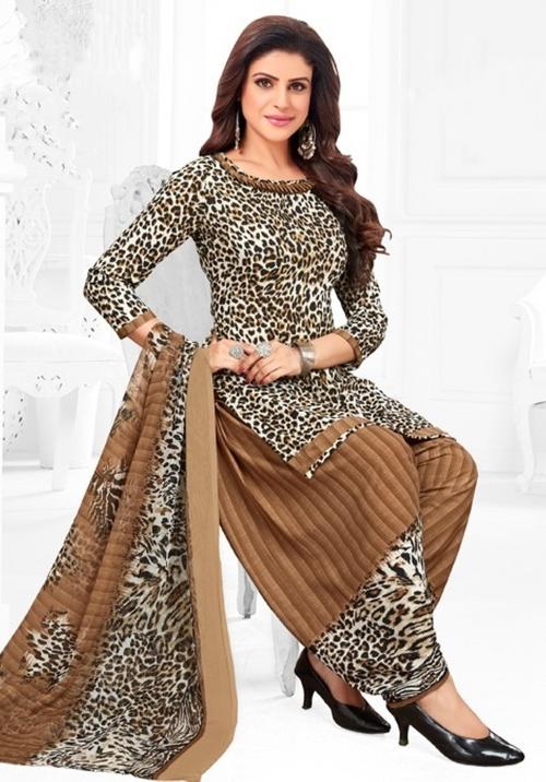 Iris Women Brown, Pink Crepe Floral Print, Printed, Geometric Print Unstitched Salwar Suit Material - Kinjal