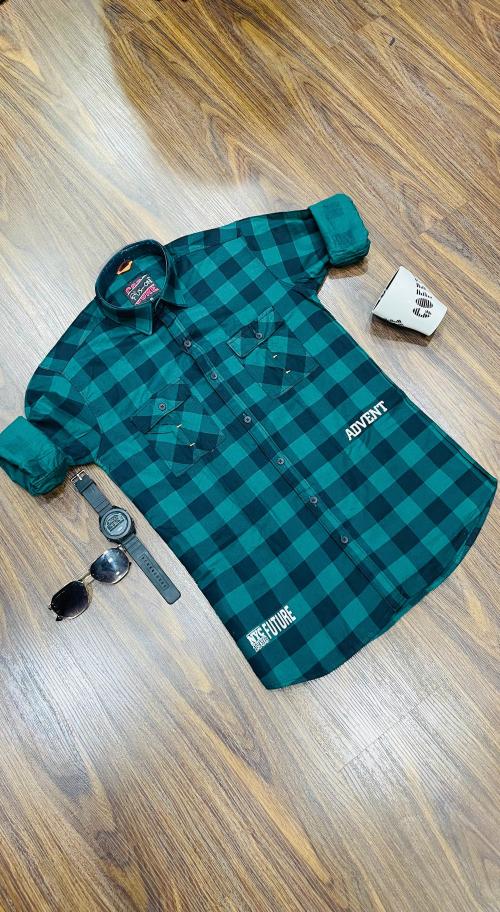 The Hell Driver Men Checkered Casual Green Color Check Shirt For men