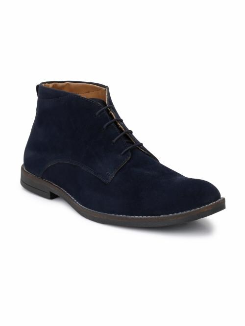 Hirel's Men's Blue Suede Chukka Boots