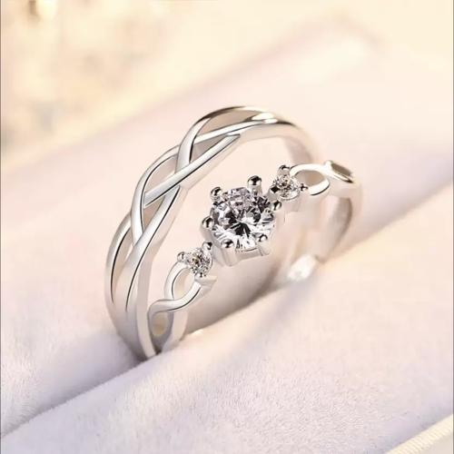 PR PRINTS Adjustable Couple Rings for lovers valentine gift Stainless Steel Ring Set