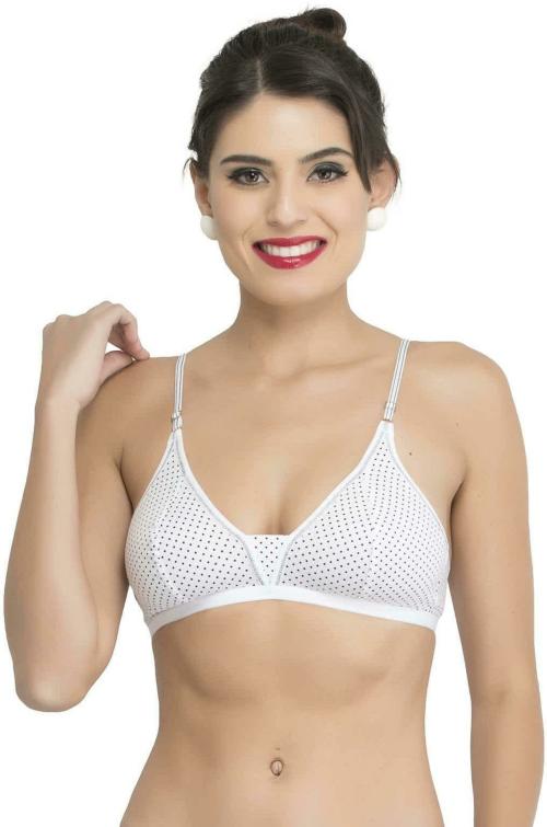 SSoShHub Women White Cotton Blend Non-Padded Bra (38B)