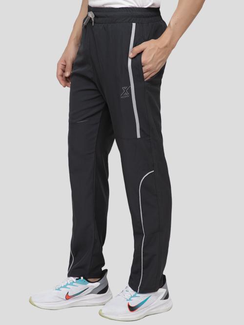 XOHY Men Grey Solid Lycra Blend Track Pants