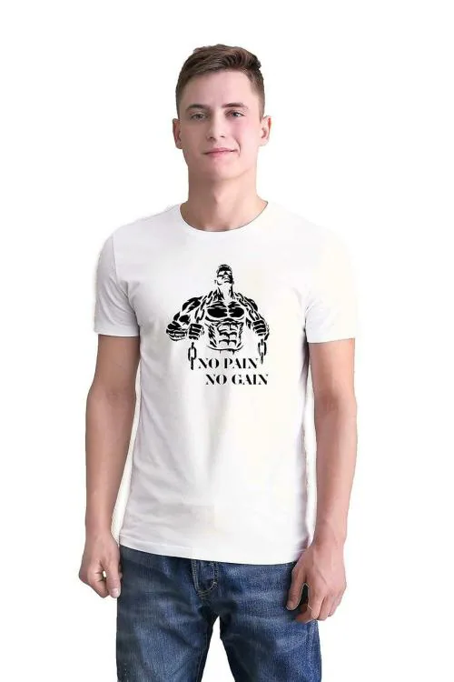 Ultrastyle Body Builder Graphic Printed T-Shirt for Men | Regular Fit T-Shirts for Men | Round Neck Men’s Regular Tshirt | Unisex Dry Fit Dot Knit Stylish T-Shirt for Men and Boys