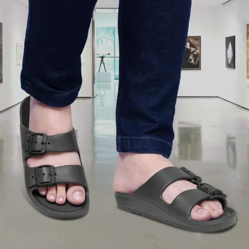 Richale Comfortable Trending Grey Slider For Men