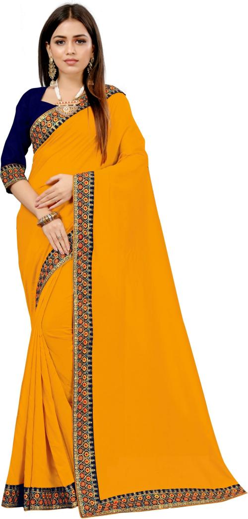 Kuki Women Yellow Self Design Art Silk Saree