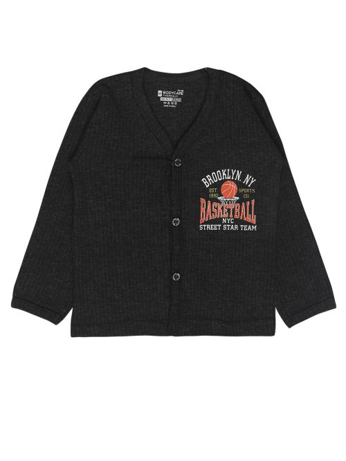 Bodycare Insider Unisex Thermal Top Front Open Full Sleeves Pack Of 1 - Charcoal Melange